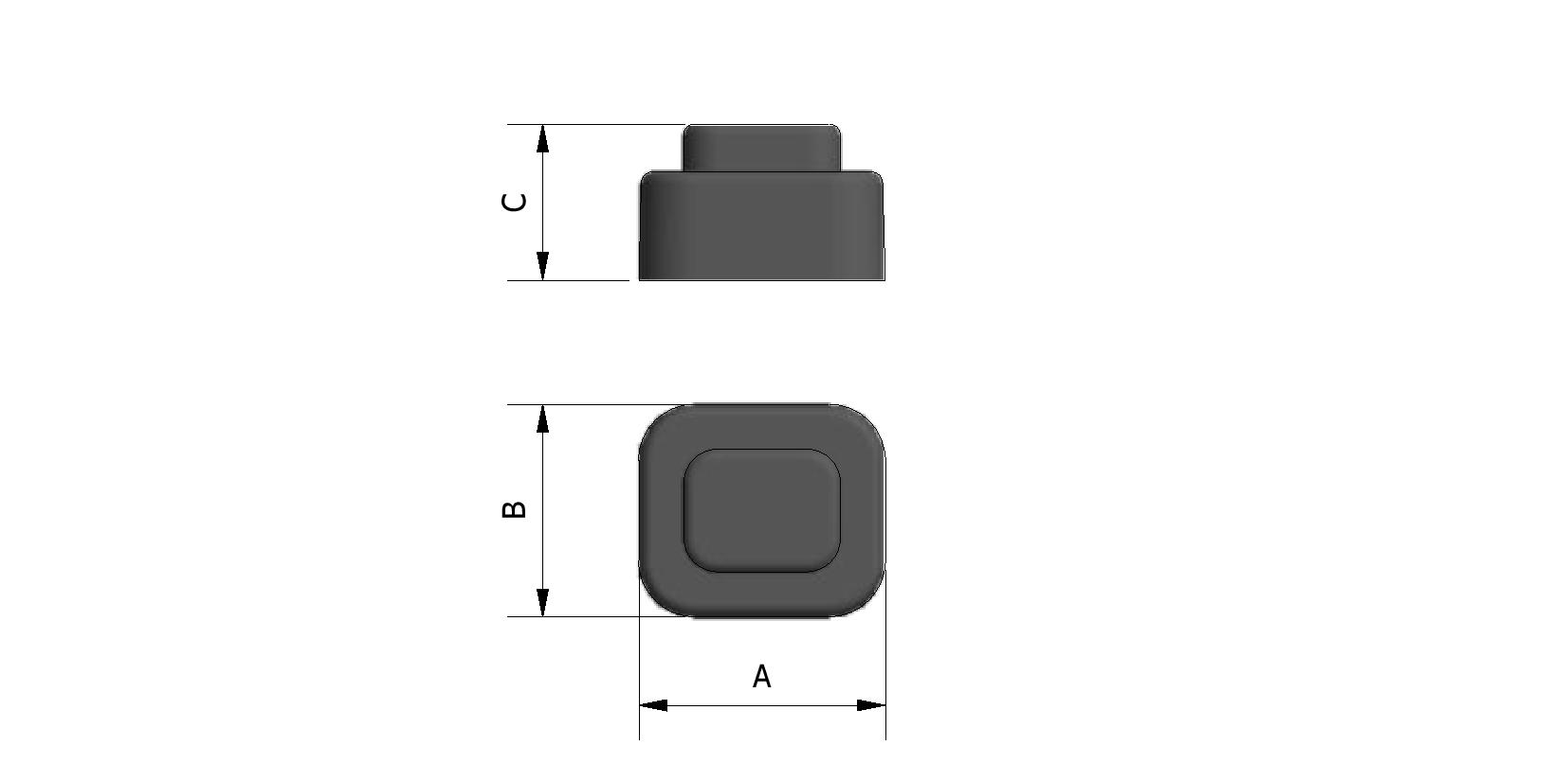 Technische tekening van Deurvastzetter, rubber met referentienummer 270010