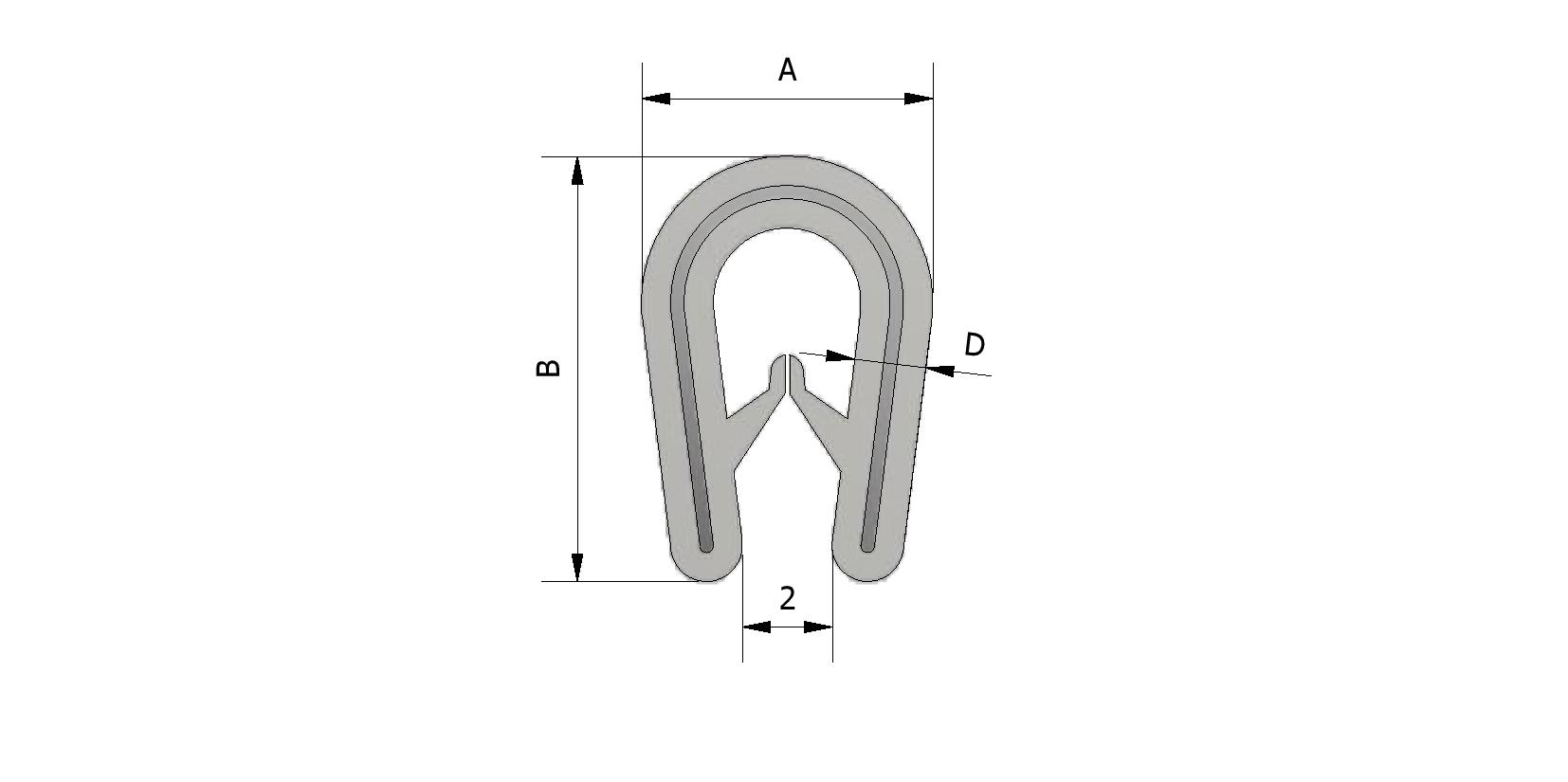 Technische tekening van Kantafwerkprofiel PVC met referentienummer 225225