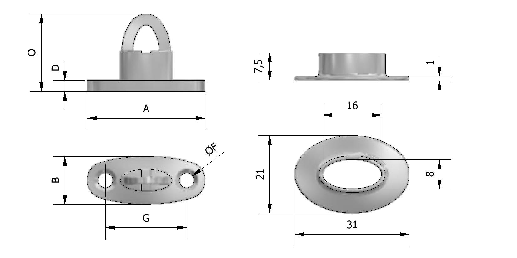 Technische tekening van Tourniquet, compleet met referentienummer 555030